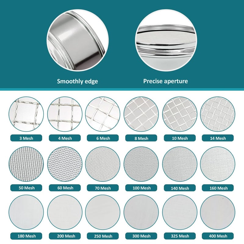 LVDALAB Full 304 Stainless Steel Mesh Sieve Screen, 250 Mesh (0.061mm) Aperture, 2.4inch(6CM) Dia Standard Sample Analysis Test Sieves Sifters Strainer for Industrial Laboratory Homes - Image 3
